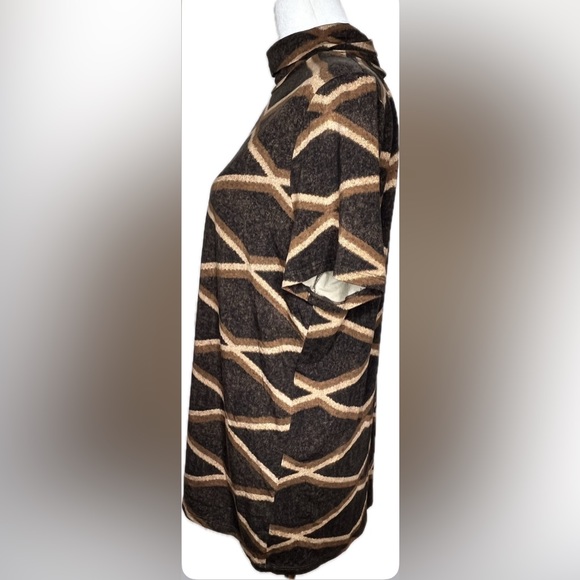 NWT - Lauren Ralph Lauren Diamond Print Turtle Neck Blouse Size 1X - Picture 4 of 7